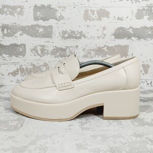 NEW Dolce Vita Yanni Platform Penny Ivory Leather Loafer W778